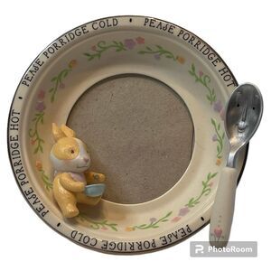 Hallmark - Ceramic Baby Frame, "Peas Porridge Hot...",  Approximately 5", EUC